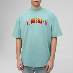 เสื้อยืดผู้ชายทรงบ็อกซี่ สีพื้น ผ้าฝ้าย 100% หนัก 180 กรัม ระบายอากาศได้ดี สกรีนโลโก้ได้ตามต้องการ ขายดี - Product Image 1