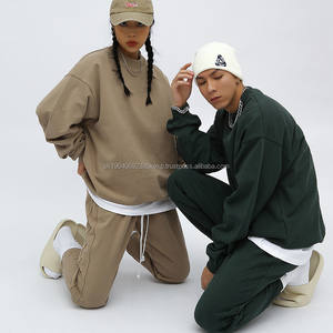 Sudaderas con capucha de alta calidad para hombre, Jersey sólido con logotipo personalizado, sudaderas de cuello redondo de peso pesado Unisex de algodón estampado de gran tamaño - Product Image 4