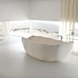 Desagüe de Bañera Independiente de Mármol Natural Ecológico Europeo con Prevención de Retención de Cabello para Uso en Interiores de Villas y Baños - Product Image 2