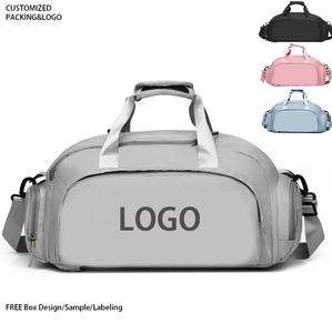Sac de sport en nylon léger et de grande capacité avec logo personnalisé – Sac de voyage et de sport portable, imperméable et tendance - Product Image 1