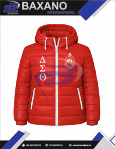 Blouson d'hiver chaud à capuche bleu Delta Sigma Theta Sorority, style streetwear, avec logo frontal et design grec personnalisé DST Sorority - Product Image 4
