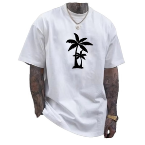 T-shirt unisexe en coton tricoté 100% style américain, écologique, séchage rapide, léger, streetwear personnalisé, grande taille, logo, col rond - Product Image 1