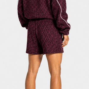 Shorts de bain personnalisés pour hommes, imprimé léopard, avec détails contrastants, en molleton de coton de qualité supérieure, respirant, style streetwear, avec logo personnalisé, OEM - Product Image 4