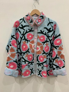 Veste Suzani brodée, veste bomber tissée à la main, veste à manches chauve-souris, poignets étroits, veste ample pour femmes au meilleur prix - Product Image 1