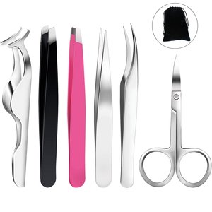 Kit de cejas profesional con pinzas, tijeras, cepillo y herramientas de belleza - Product Image 1