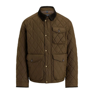 Chaqueta Acolchada para Hombre Barbour, Color Verde Oliva, Cuello Camisero, Resistente al Viento, Casual, Otoño, Corte Regular, Relleno de Poliéster - Product Image 1