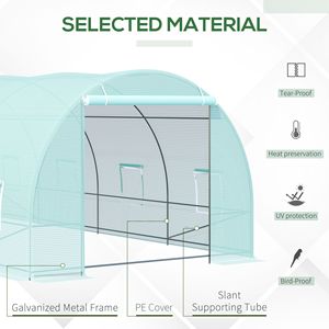 Piccola serra da interno, tipo walk-in, con telaio in acciaio/plastica/legno e vetro temperato per la crescita delle piante da interno e da giardino. - Product Image 2