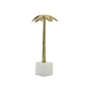 Escultura de Palmera Dorada de 33.5cm de Alto x 15cm de Ancho x 15cm de Largo, Base de Aluminio, Hecha a Mano, Decoración Costera Moderna y Ecológica, Arte para Mesa - Product Image 6