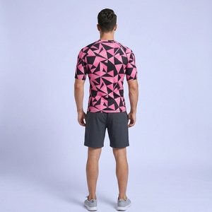 T-shirt de compression à manches courtes pour homme, motif géométrique, séchage rapide, coupe sportive, col rond, haut de performance athlétique - Product Image 5