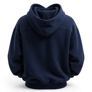 เสื้อฮู้ดดี้ผ้าฝ้ายสีน้ำเงินรอยัลสำหรับผู้ชาย ทรงปกติ มีกระเป๋าจิงโจ้ - Product Image 3
