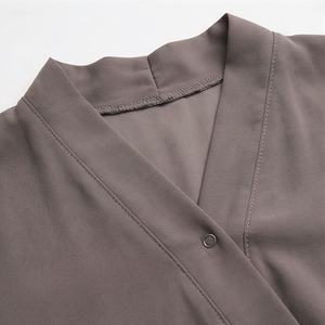 2025 OEM Kimono Outwear Abaya High Stretch Soft Thicker Polyester Fabric Muslim Women V Neck Long Sleeve Party Ramadan Wedding - Product Image 4