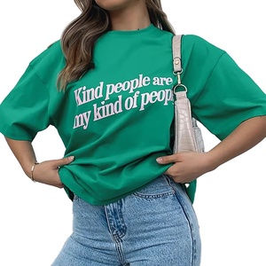 Mode durable écologique imprimé personnalisable femmes T-shirt tissu respirant été essentiel T-shirt en coton pour les femmes - Product Image 1