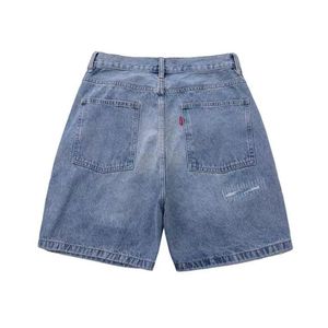 Pantalones Cortos de Mezclilla para Hombre, Cintura Alta, Estilo Casual de Verano, Pierna Recta, con Bolsillos, Desgastados, Tejido de Algodón - Product Image 2