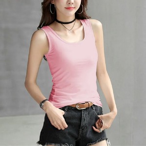 Débardeur Femme en Coton Doux Style Estival, Sexy et Élégant, Sans Manches, pour le Fitness et le Sport, T-shirt Basique, Streetwear Blanc - Product Image 3
