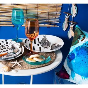 Set di 6 Calici Excelsa in Vetro Azzurro Chiaro 7,5x7,5x23 Cm - Product Image 2