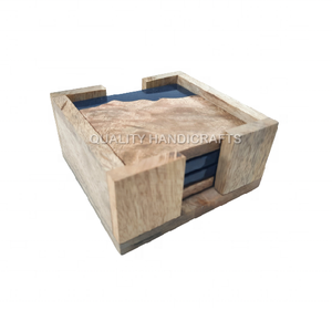 El más nuevo diseño de Beest, resina epoxi de madera de mango, Juego de 4 Uds., posavasos de madera cuadrado, soporte de madera, artesanías de calidad, espacios en blanco de cocina - Product Image 3