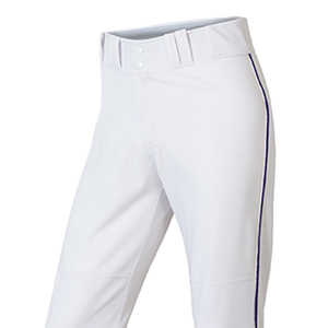 Pantalon de baseball blanc pour homme avec bande verte, coupe ajustée, en polyester anti-humidité, fermeture boutonnée, pour adulte, toutes saisons - Product Image 2