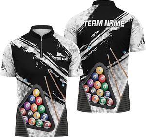 Camiseta de Billar Personalizada con Media Cremallera, Jersey de Equipo de Billar Personalizado con el Número 8 - Product Image 4