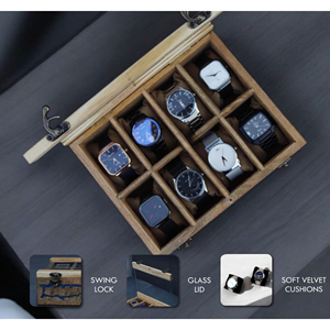 Boîte de rangement en bois multi-compartiments avec couvercle, boîte organisatrice en bois avec logo personnalisé pour la vente en gros - Product Image 6