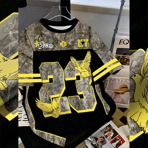 เสื้อเจอร์ซีย์อเมริกันฟุตบอลทรงโอเวอร์ไซส์ลายกราฟิกสำหรับผู้ชาย สไตล์สตรีทแวร์ พิมพ์หมายเลข เสื้อยืดลำลองสไตล์ทีม รับผลิตตามสั่ง OEM แบรนด์ส่วนตัว - Product Image 2