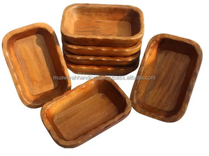 Tazón de masa de madera de alta calidad Precio barato Venta caliente Tazón de madera pulido sostenible para decoración de restaurante Mesa de comedor - Product Image 6
