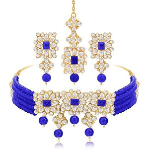 Conjunto de Collar, Pendientes y Tocado de Aleación de Zinc Bañado en Oro con Piedras de Zirconia, Diseño Floral, Joyería Clásica para Boda, para Mujer, Tercera Marca - Product Image 1