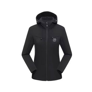 Chaqueta de Forro Polar con Capucha para Hombre, Cortavientos, Cierre de Cremallera, Color Sólido, Ropa Casual para Exteriores, Temporada de Otoño, Corte Regular, Exterior de Poliéster - Product Image 1