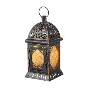 โคมไฟเหล็กพร้อมแผงกระจกลวดลายหลากสีสำหรับตกแต่งบ้าน - Product Image 6