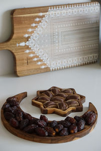 Plato Redondo de Madera Pulida, Apto para Lavavajillas, Hecho a Mano con Incrustaciones de Madreperla y Diseño de Plantas, Moderno, para Servir, Decoración de Pared - Product Image 4