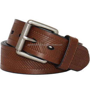 เข็มขัดลำลองหนังวัวแท้สำหรับผู้ชาย, เข็มขัดหนังวัวแท้หัวเข็มขัดลูกกลิ้งชุบเงินดีไซน์เนอร์ตามสั่ง - Product Image 4
