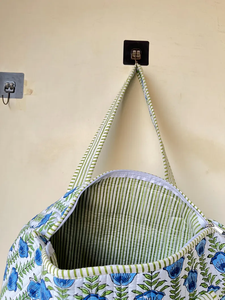 Sac fourre-tout matelassé léger de couleur unie, grande capacité, en coton, à bandoulière, fermeture ouverte, pour femme, toutes saisons - Product Image 2