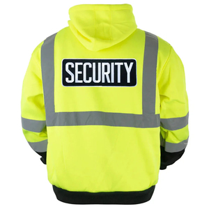Chaqueta de seguridad reflectante transpirable de poliéster de alta visibilidad para hombre, cortavientos, impermeable, con capucha, para trabajo, construcción, mecánica - Product Image 5