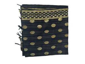 Dupatta Jacquard Noir à Imprimé Feuille Métallisée et Motif à Carreaux Kota Doria Léger, Tenue Traditionnelle Ethnique Élégante pour Femmes et Filles - Product Image 2