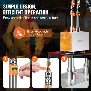 Fucina Portatile a 2 Bruciatori a Propano, Grande Capacità, Strumento per Forgiatura di Coltelli e Lavorazione del Metallo, Macchinario per Forgiatura 2600 - Product Image 5