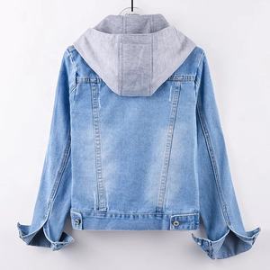 High Quality 100% Cotton Scratched Winter <b>Men</b> Denim Hooded Windproof Breathable <b>Jeans</b> <b>Jacket</b> - Product Image 2