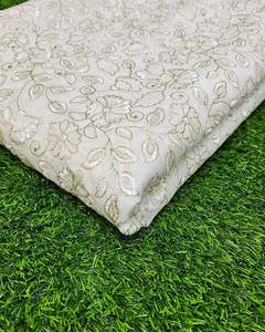 High Quality Sequin Embroidery Fabric 3D Floral Lace Fabric for Evening Dress Wedding Gown Garment - Product Image 1