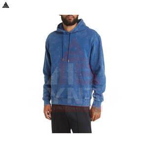 Custom Vintage <b>Oversized</b> Heavyweight Pullover <b>Hoodie</b> Men Acid Washed Hoodies Streetwear Cut Collar Ripped Basics Cotton Blended - Product Image 4