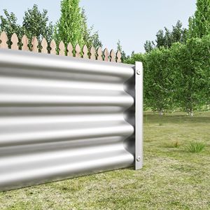 Fioriera Rettangolare Rialzata in Metallo Argentato 6 X 3 X 1 Piede, Vasi da Giardino per Verdure, Fiori e Piante - Product Image 6