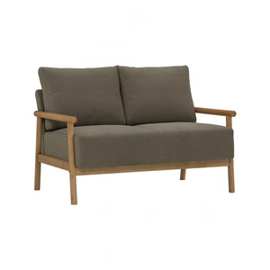 Modern Outdoor <b>Sofa</b> <b>Wooden</b> <b>Frame</b> Cushioned Loveseat Patio Garden Villa Furniture - Product Image 1