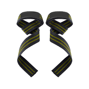 Sangles de musculation légères en coton noir et rouge, respirantes, pour l'entraînement en salle de sport, soutien des poignets, OEM - Product Image 1