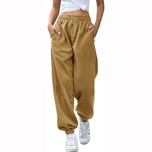 Solid Colors Loose High Waist <b>Drawstring</b> And Casual Sports <b>Trousers</b> Women's Plus Size Custom Jogger Sweatpants for Women - Product Image 5