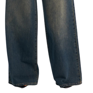 Jean en denim bleu foncé pour femme, coupe large, taille mi-haute, décontracté, ample, 100 % polyester, style vintage, longueur complète, mode quotidienne, XS - Product Image 5