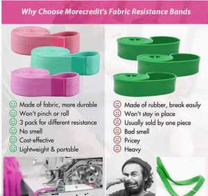 Ensemble de 3 bandes de résistance longues – Bandes en tissu élastique pour la maison, la salle de sport, le fitness, le crossfit et l'entraînement musculaire (logo personnalisé) - Product Image 2