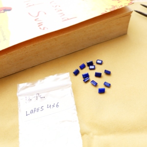 12 Piezas de Piedras Preciosas de Lapislázuli Natural Pulido, Corte Baguette Azul Real, 4x6mm, Calibradas, Piedras Sueltas para Joyería - Product Image 5