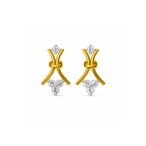 Boucles d'oreilles de luxe en diamant véritable avec fermoir à vis |   Bijoux fins en or jaune 14 carats |   Boucles d'oreilles élégantes pour femmes, idéales pour le quotidien, un cadeau raffiné - Product Image 1