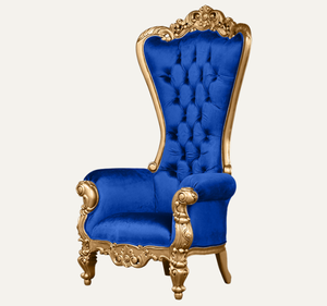 Silla de Trono Tallada a Mano en Madera de Caoba Sólida, Diseño Europeo, Mueble Real Clásico Antiguo - Product Image 2