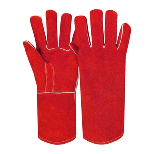 Gants de soudage robustes en cuir de vachette pleine fleur, paume de hockey, résistants à la chaleur et à l'abrasion, épais, pour usage industriel - Product Image 4