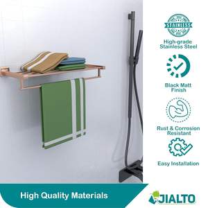 ราวแขวนผ้าเช็ดตัวสแตนเลสแบบพับได้ขนาด 24 นิ้วสำหรับห้องน้ำ ที่แขวนผ้าเช็ดตัวประหยัดพื้นที่ อุปกรณ์ห้องน้ำที่ทนทานและมีสไตล์ - Product Image 6