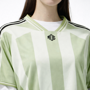 Jersey de Fútbol Americano a Rayas Oversize Unisex de Marca Personalizada de Lujo, Ropa Deportiva Informal, Jersey de Malla con Logotipo Personalizado, Fabricante OEM - Product Image 4