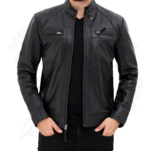 Nouvelle Arrivée : Blousons en Cuir Tendance à Fermeture Éclair Intégrale pour Hommes – Couleur Unie Teinte, Sur Mesure, Style Urbain, Blouson Moto Simple - Product Image 6